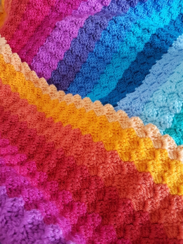 Rainbow Crochet Corner to Corner Blanket