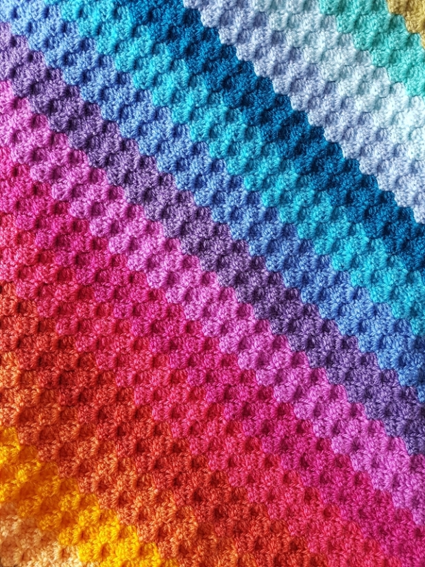 Rainbow Crochet Corner to Corner Blanket